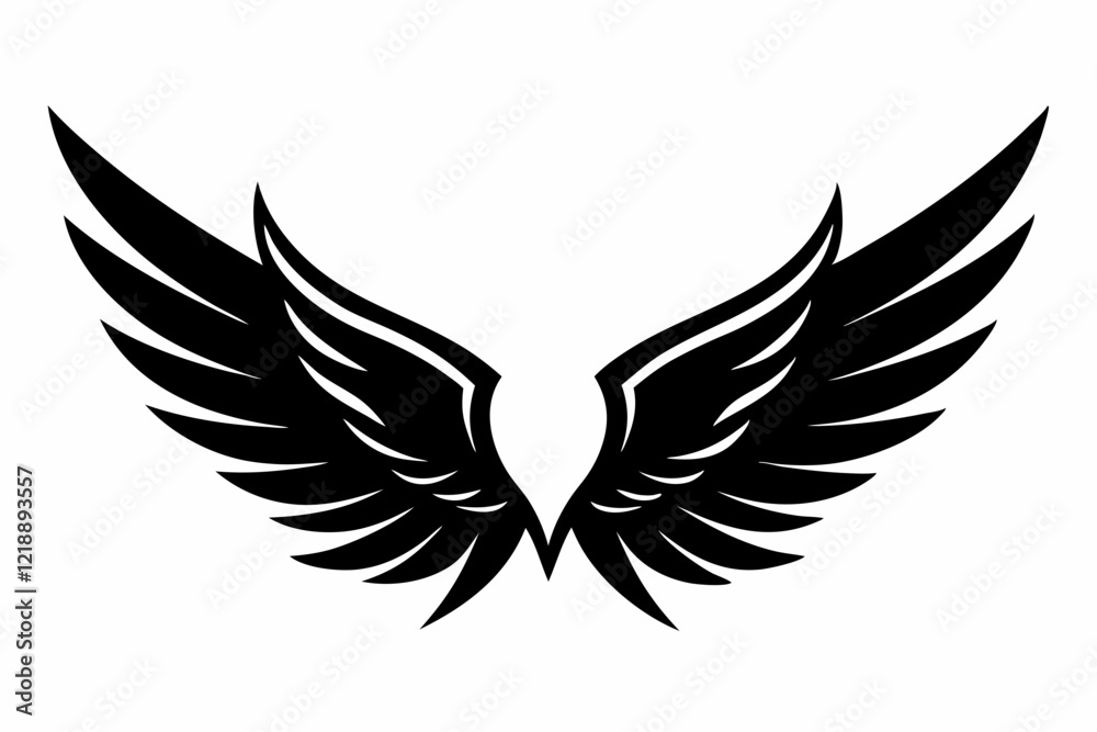 wings line art silhouette vector illustration wings line art silhouette vector illustration