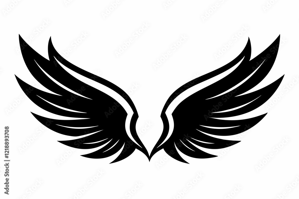 wings line art silhouette vector illustration wings line art silhouette vector illustration