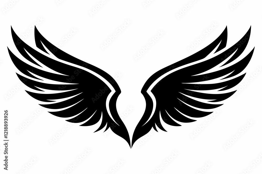 Fototapeta premium wings line art silhouette vector illustration