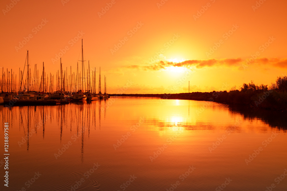 Taverna harbor in eastern coast of Corsica island