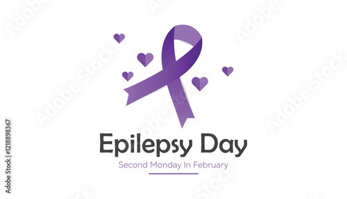 February is International Epilepsy Day. Vector template Design for banner, greeting card, poster, prints, social media post ,flyer , T shirt with background.