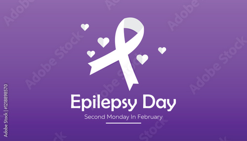 February is International Epilepsy Day. Vector template Design for banner, greeting card, poster, prints, social media post ,flyer , T shirt with background.