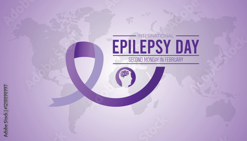 February is International Epilepsy Day. Vector template Design for banner, greeting card, poster, prints, social media post ,flyer , T shirt with background.