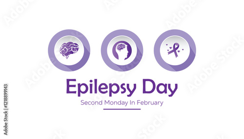 February is International Epilepsy Day. Vector template Design for banner, greeting card, poster, prints, social media post ,flyer , T shirt with background.