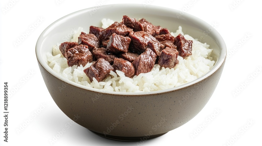 Minimalist Food Photography of Beef Rice Bowl Minimalist Food Photography of Beef Rice Bowl