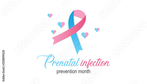 February is International Prenatal Infection Prevention Month. Vector template Design for banner, greeting card, poster, prints, social media post ,flyer , T shirt with background.