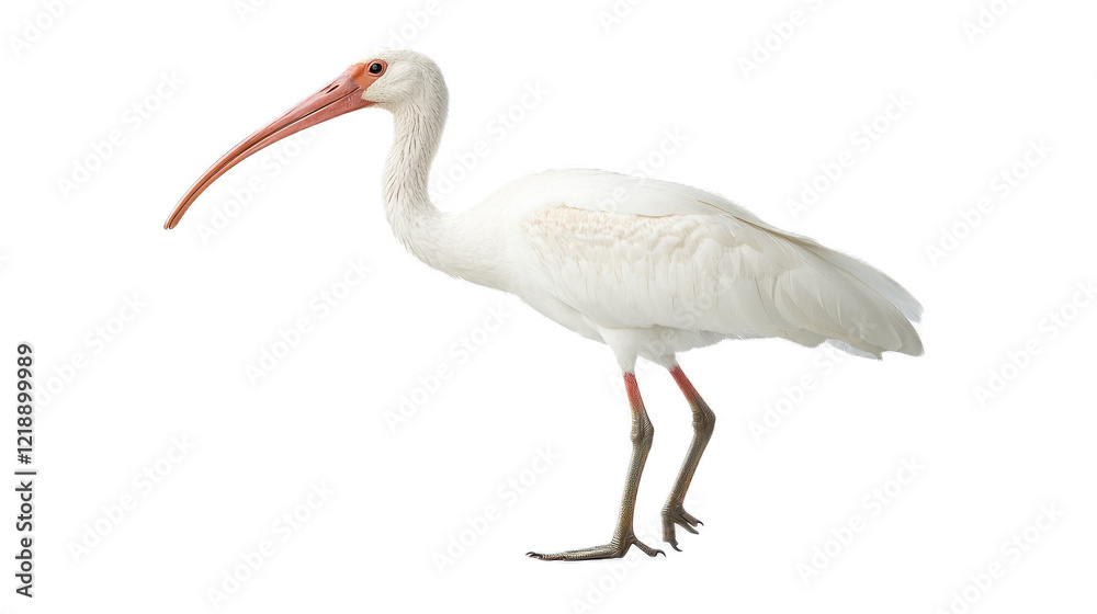 Elegant White Bird with Long Beak Standing Gracefully on One Leg in a Bright, Clean Environment, Showcasing Its Unique Features and Natural Beauty Elegant White Bird with Long Beak Standing Gracefully on One Leg in a Bright, Clean Environment, Showcasing Its Unique Features and Natural Beauty