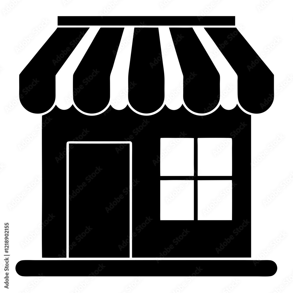 shop icon silhouette vector illustration , street food shop icon logo illustration shop icon silhouette vector illustration , street food shop icon logo illustration