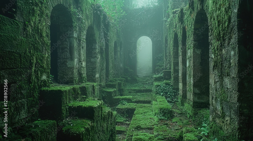 Eroded Stone Columns in Wild Wilderness Eroded Stone Columns in Wild Wilderness