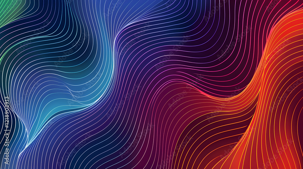 Bright gradient color abstract line pattern background cover design, generative ai Bright gradient color abstract line pattern background cover design, generative ai