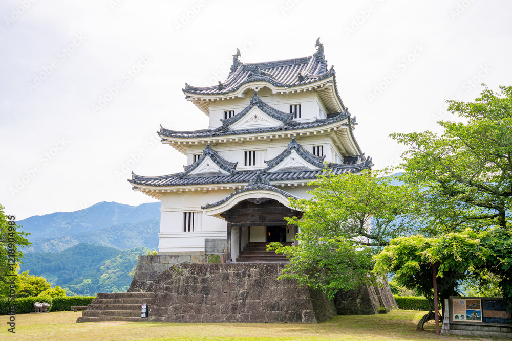 愛媛県宇和島の城、日本、5月