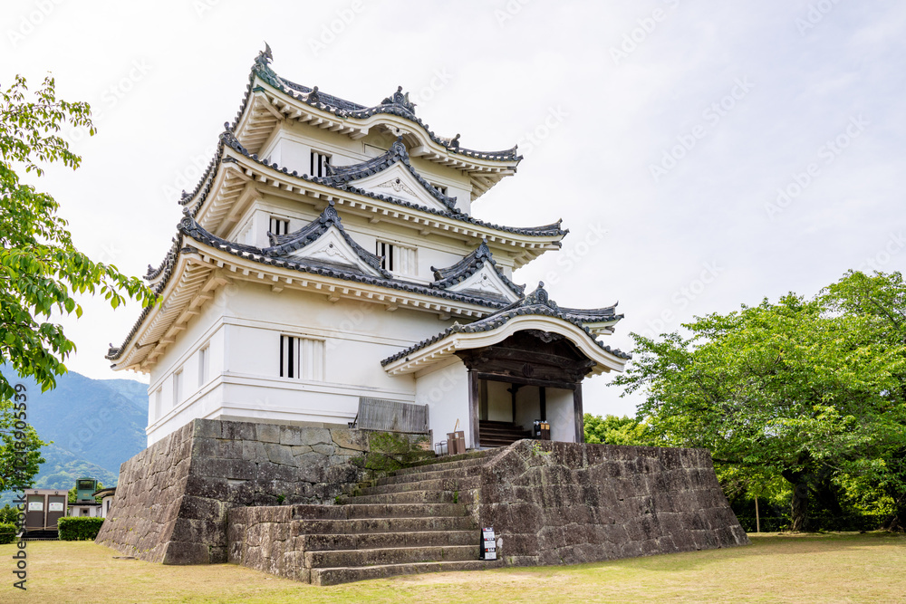 愛媛県宇和島の城、日本、5月