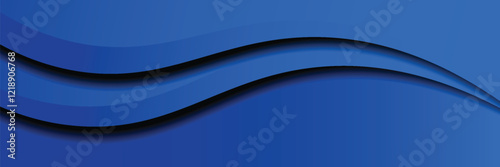 blue abstract backgrund with wavy and shadow element.  vector illustration