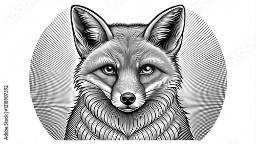 engrave fox illustration photo