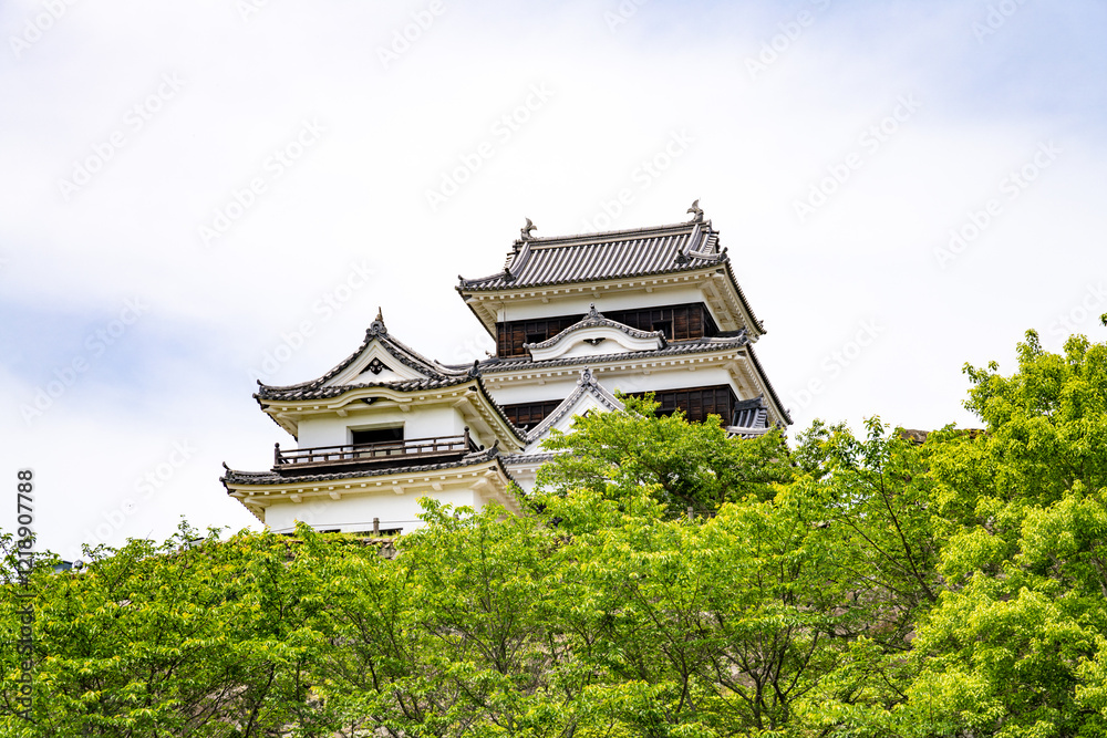 愛媛県大洲市の城、日本、5月