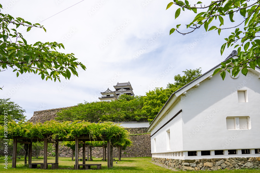 愛媛県大洲市の城、日本、5月