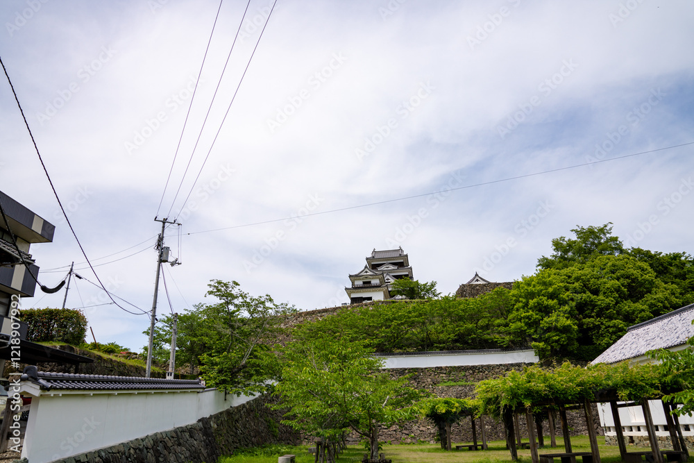 愛媛県大洲市の城、日本、5月
