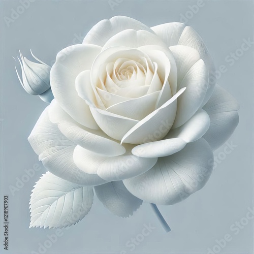 White Purity Rose A crisp snow white rose with intricate petals