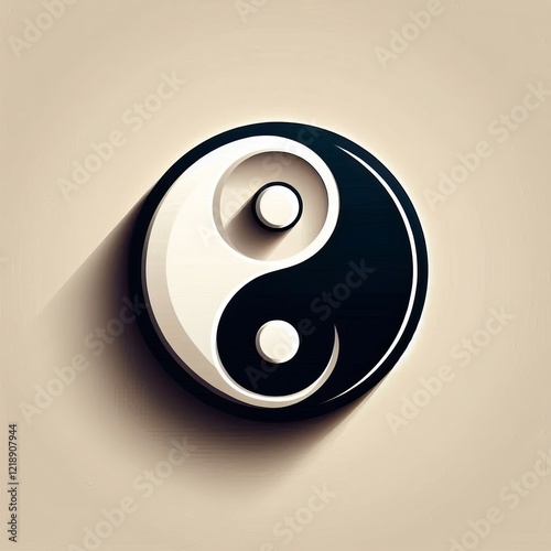 Yin yang A circular symbol with interlocking black and white sha