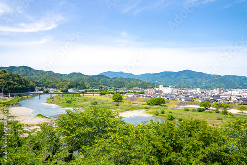 Obraz na płótnie 愛媛県大洲の城から見た景色、日本、5月 w salonie