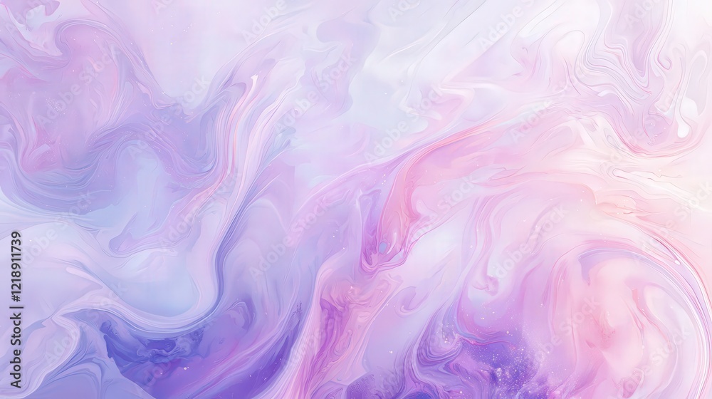 Obraz premium A dreamlike cosmic backdrop with swirling colors and shimmering stars, soft pinks, purples, blues, glowing nebulas, and wisps of smoke floating in the atmosphere. 
