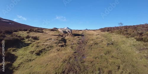 Hiking Ascent to Cueto Cordel in Alto Campoo, Cantabria - Scenic hike to Cueto Cordel peak in Alto Campoo, Cantabria, showcasing the stunning landscapes of Collado Rumaceo. photo