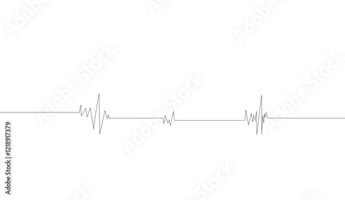 Minimalist Heartbeat Waveform, A Delicate Line Representing Vitality and The Rhythms Of Life Across A White Canvas