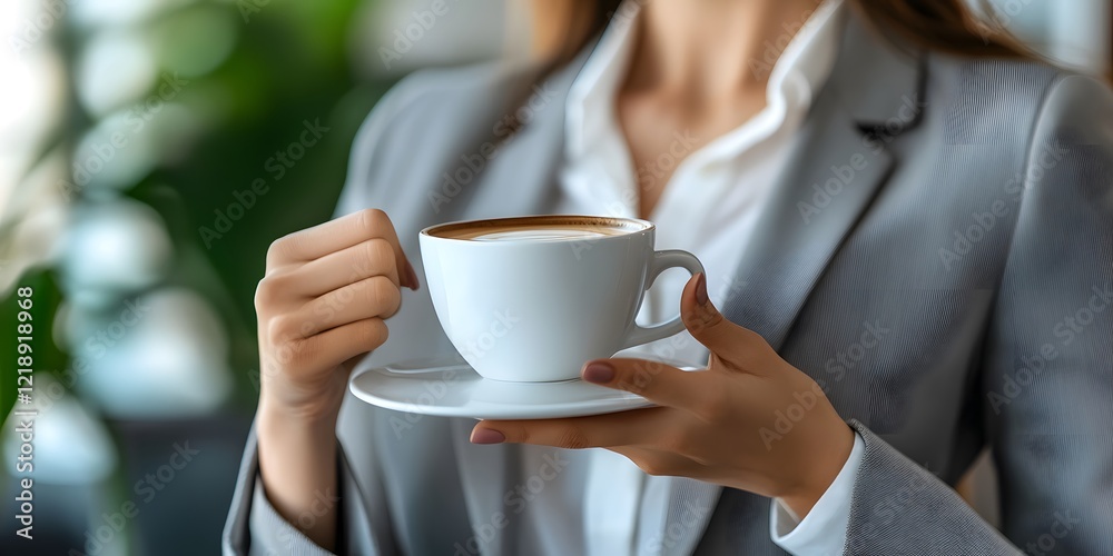woman drinking coffee