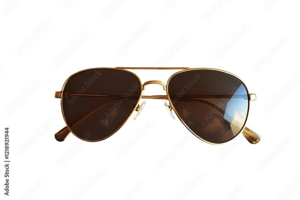 Isolated Gold Aviator Sunglasses Isolated Gold Aviator Sunglasses