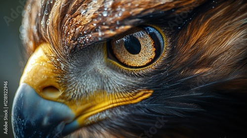 A close up of an eagles eye
