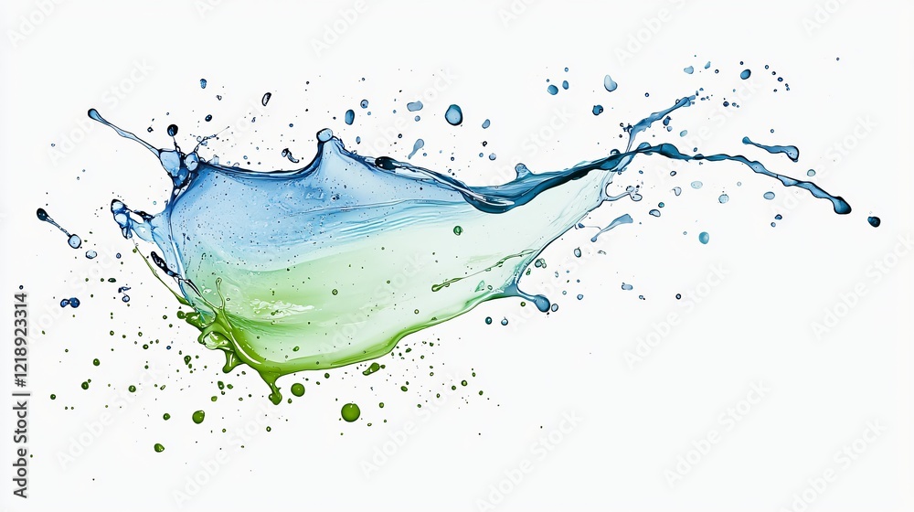 custom made wallpaper toronto digitalBlue green liquid splash isolated on white background, for refreshing drinks ads