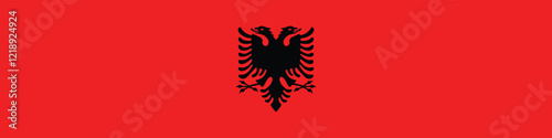 Albania flag long banner digital vector illustration