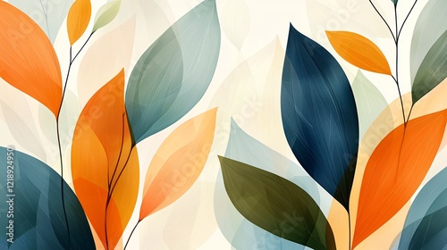 Abstract autumn leaves, nature design, calming background, wall art print