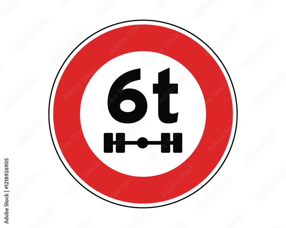 Traffic Sign Indicating Axle Weight Limit for Vehicles on Public Roads, High-Quality Vectorial Stock Image Traffic Sign Indicating Axle Weight Limit for Vehicles on Public Roads, High-Quality Vectorial Stock Image