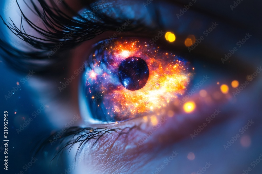 Universe Reflected In Eyes Eye, Iris, Lashes, Sphere, Reflection,