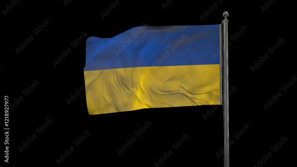 Ukraine flag animation on transparent background. Alpha 4K Stock ビデオ ...