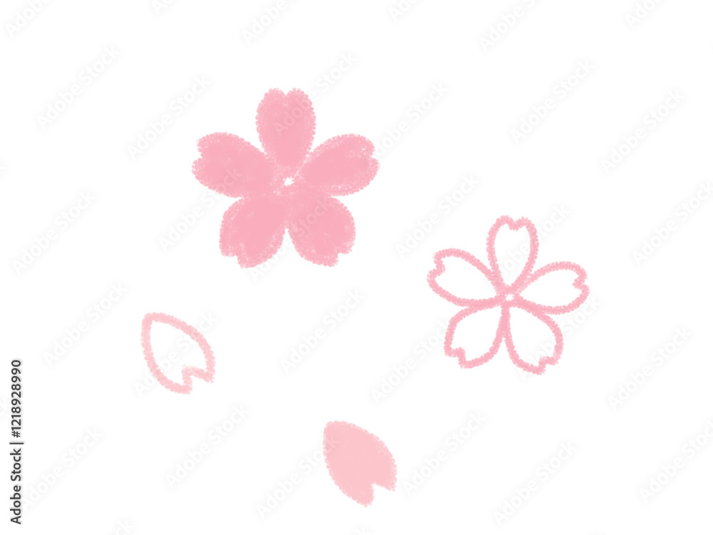 Hand drawn cherry blossoms Hand drawn cherry blossoms