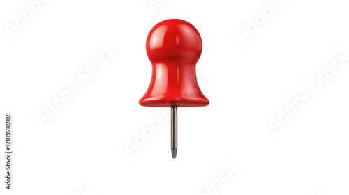 red push pin isolated on white background 