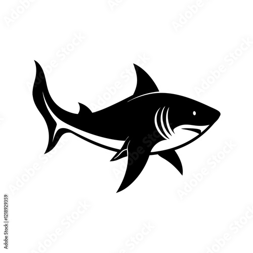 shark silhouette isolated on white background.