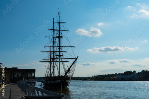 Wallpaper Mural Masted sailing ship Sailboat in Port Ireland Torontodigital.ca