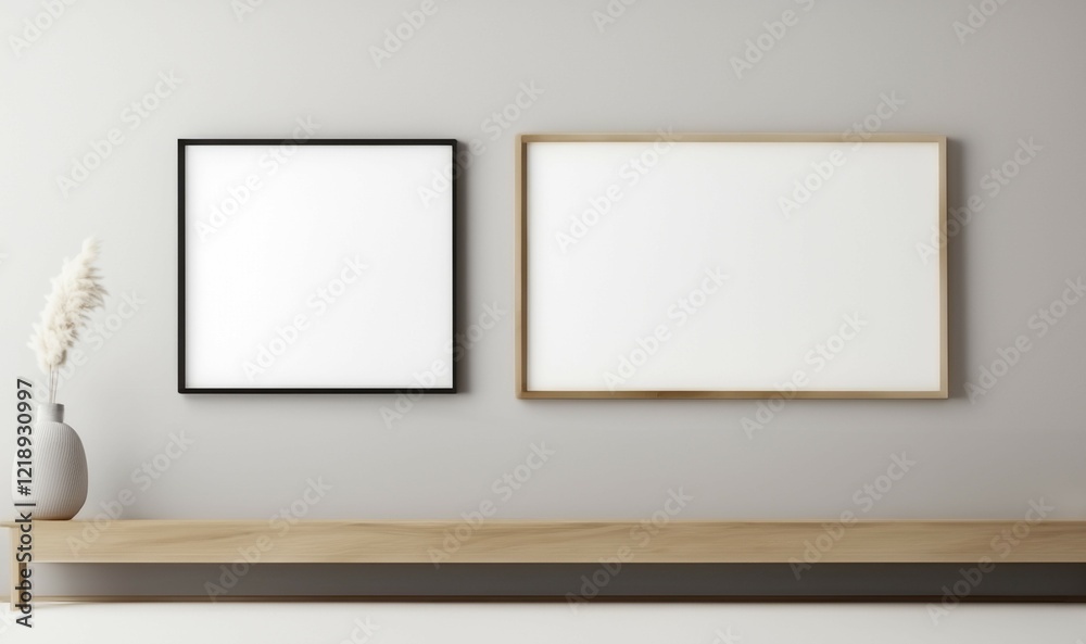 Mock up poster frame in modern design interior background, beige gray color living room, minimalistic style. Frame mockup. Living room wall posters. Interior with home background. Mock up poster frame in modern design interior background, beige gray color living room, minimalistic style. Frame mockup. Living room wall posters. Interior with home background.