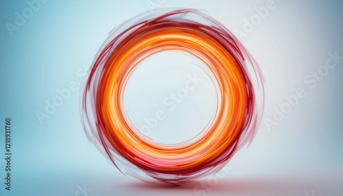Colorful circular motion captured with vibrant red, orange, yellow, and blue hues, showcasing energy and artistic creativity.