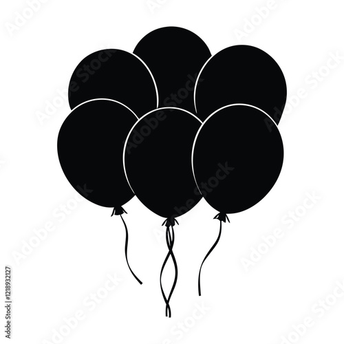 ballon silhouette object illustration isolated on white background.