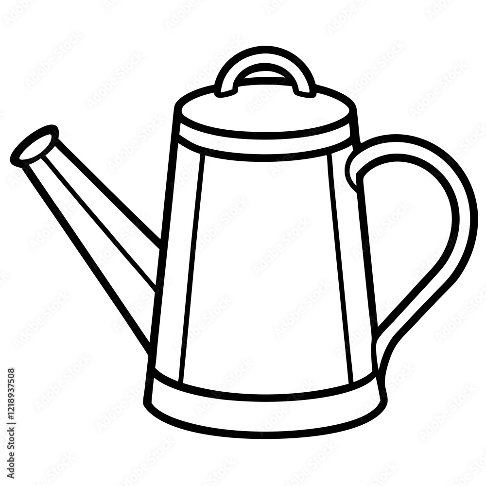 Fototapeta premium Minimalist Watering Can Line Art Design