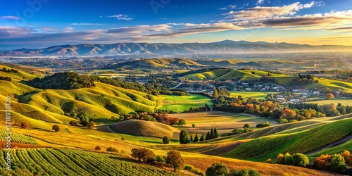 Obraz na płótnie East Bay Views from Pleasanton Ridge - Livermore Valley AI Art w salonie