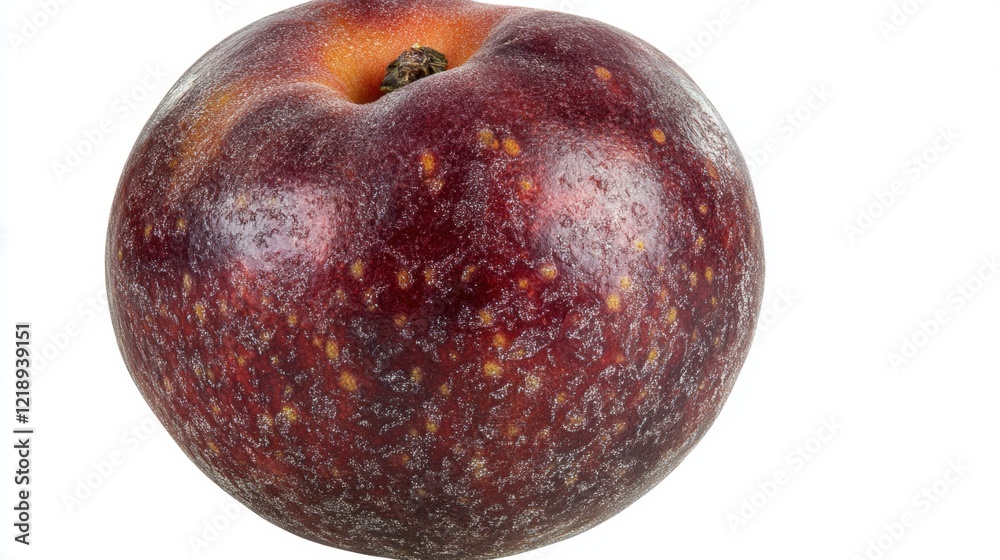 Fototapeta premium Close-up of a Single Red Nectarine with Bloom