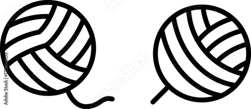 Ball of String Vector Icon Set - Simple and Versatile Crafting Graphics