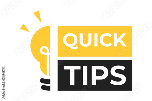 Quick tips badge. Vector illustration