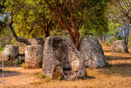 Plain of jars in Phonsavan, Xiengkhuang, Laos	
 photo