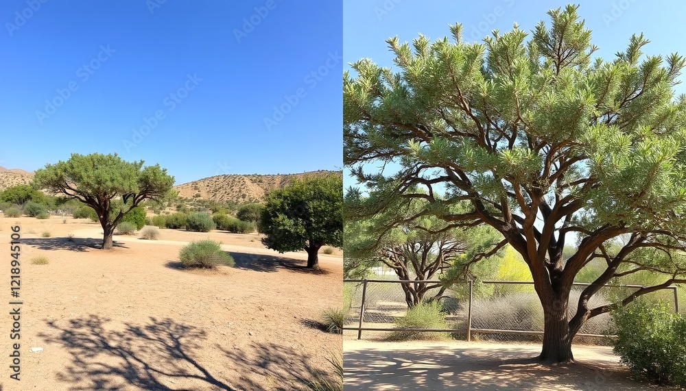 Desert Landscape Photography Two Trees Sunny Day Arid Climate Nature Scenery Beautiful Plants Dry Environment Outdoor Summer Hot Climate Arizona Trees Desert Landscape Photography Two Trees Sunny Day Arid Climate Nature Scenery Beautiful Plants Dry Environment Outdoor Summer Hot Climate Arizona Trees